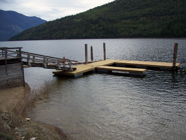 A dock put in by a dock builder in BC